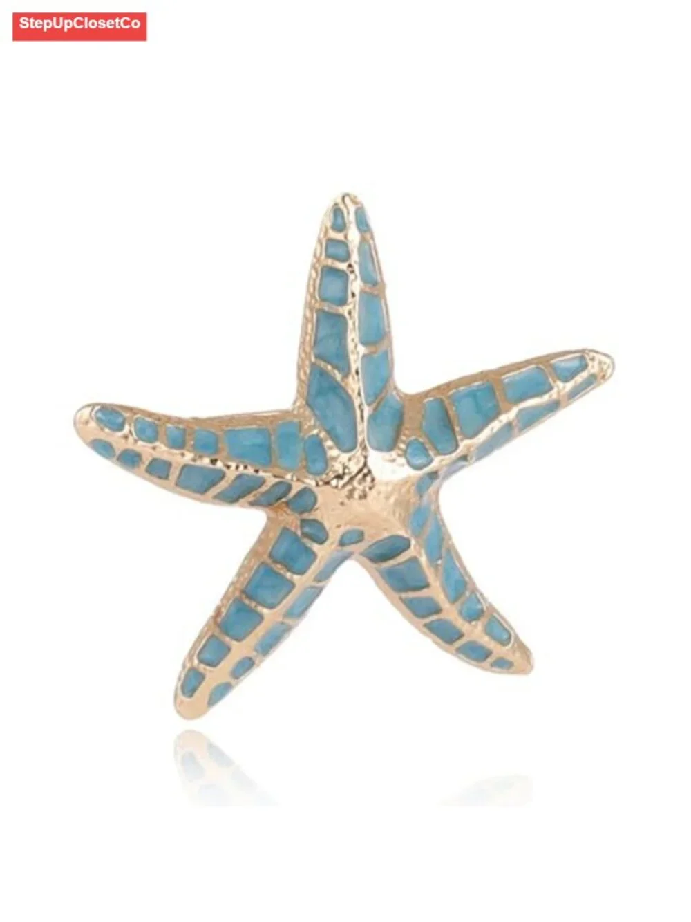 Starfish Brooch Pin Gold Alloy Ocean Sea Star Lapel Pin Summer Jewelry